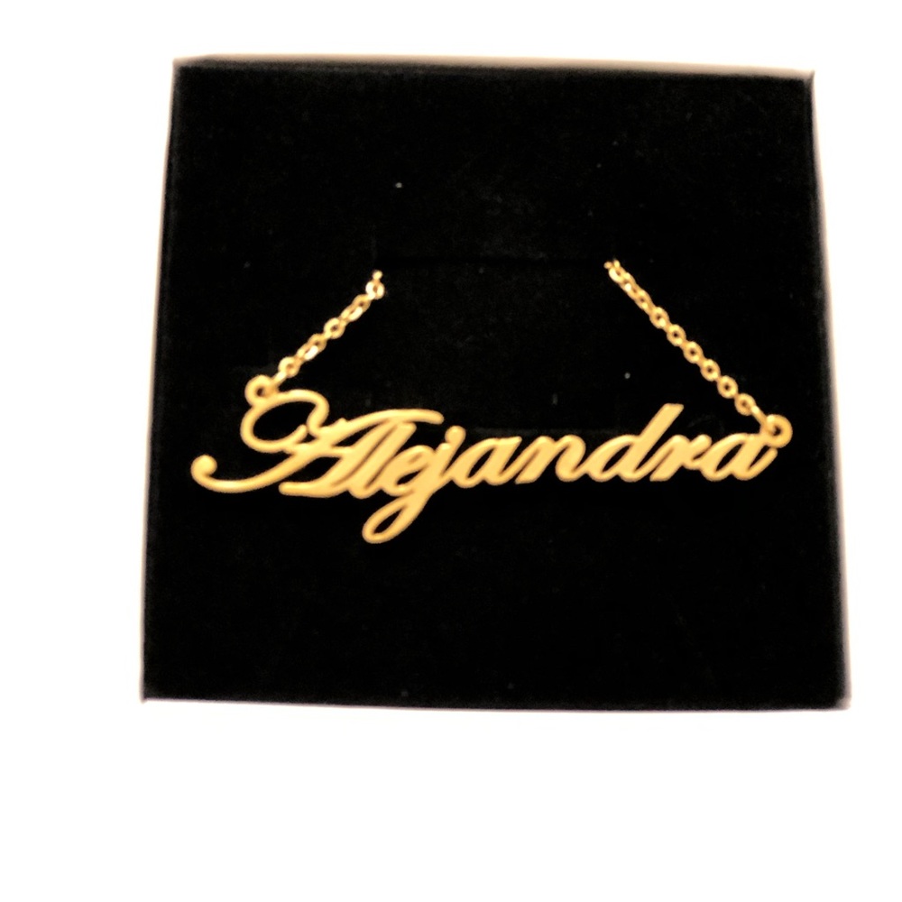14K Gold Plated Name Necklace - Alejandra